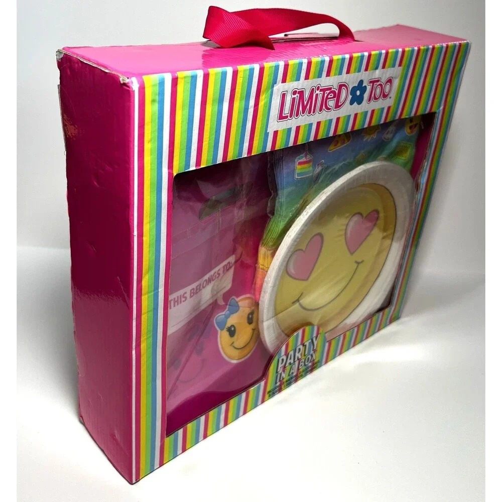 Limited Too Y2K Emoji Birthday Party In A Box Kit Set Tablecloth Banner